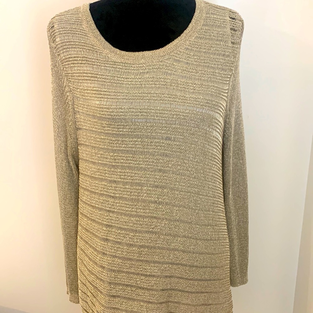 New Condition Chicos gold shimmer lined Tunic - size M/L - gorgeous!